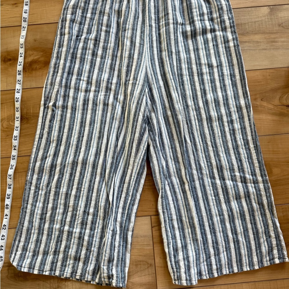 Blue and White Striped Wide-Leg Jumpsuit - Picture 3 of 7